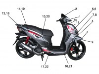 F21 - ΠΛΑΣΤΙΚΑ & ΑΥΤΟΚΟΛ. ΓΙΑ SR-125 ne ΜΑΤ ΓΚΡΙ ΑΝΟΙΧΤΟ (GY010U)